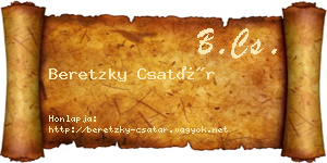 Beretzky Csatár névjegykártya
